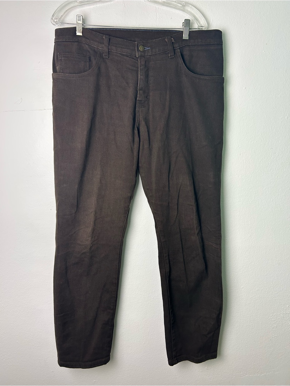 Blue‎ Delta Custom Mens 36X29 Vintage Dark Brown Pants Classic Straight fit